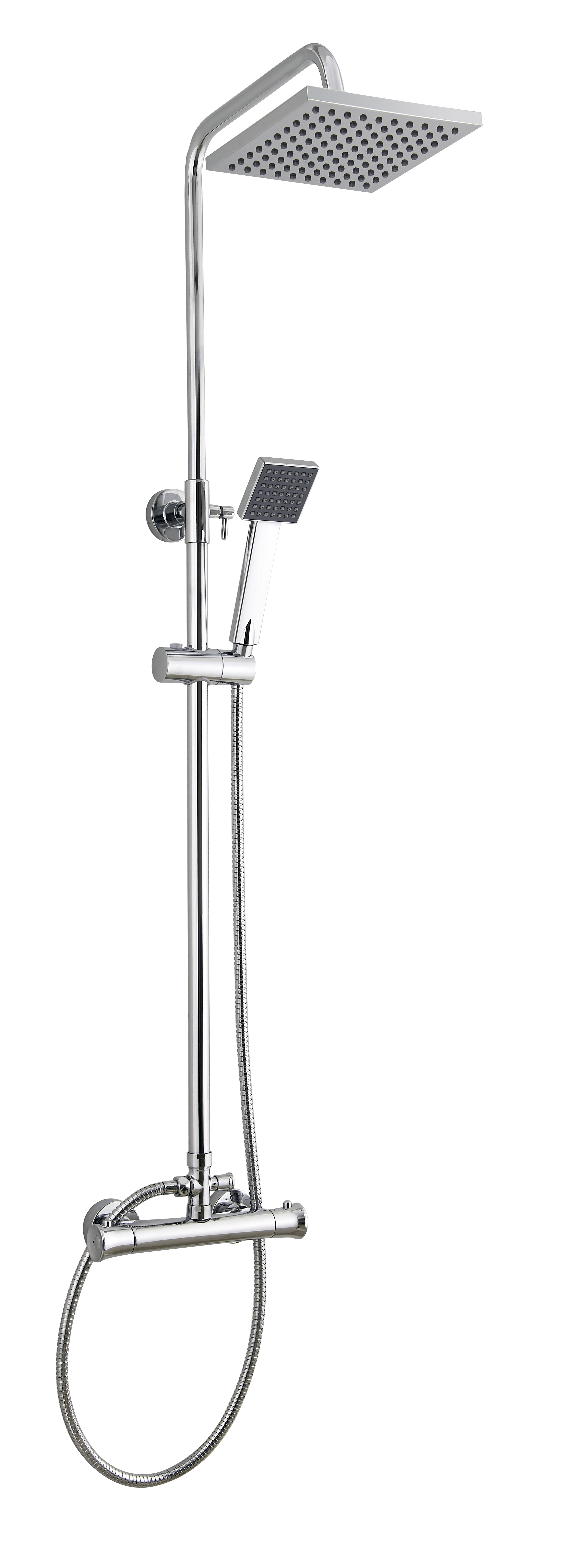 Square Thermostatic Dual Control Overhead Shower Bar Valve Mixer Kit